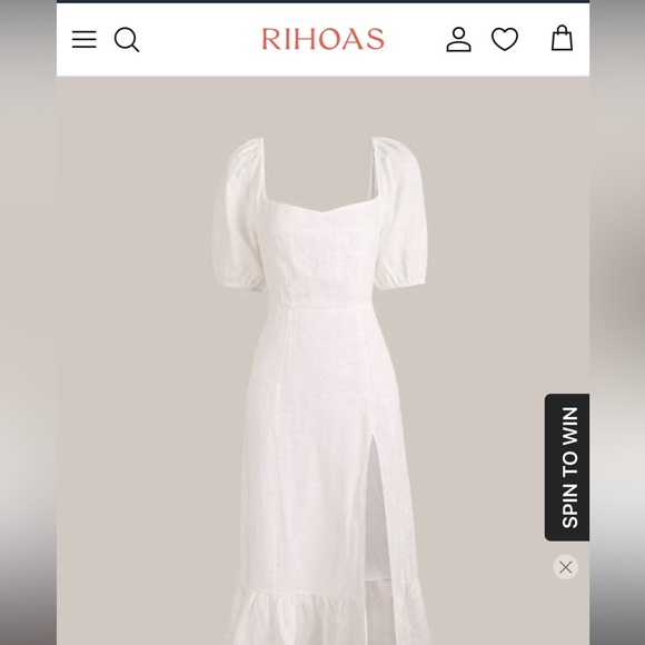 NWT:: Puff Sleeve Split Hem Midi Dress - Picture 5 of 11